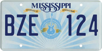 MS license plate BZE124