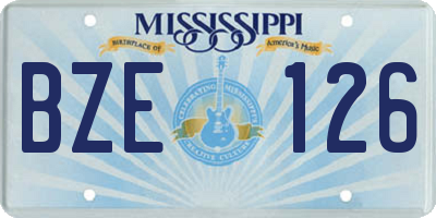 MS license plate BZE126