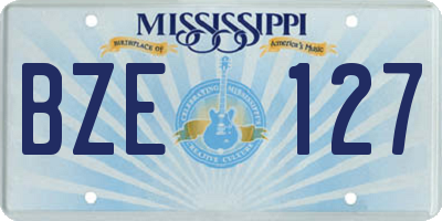 MS license plate BZE127