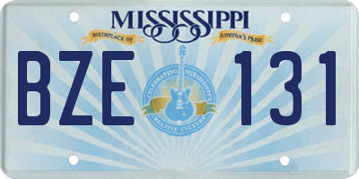 MS license plate BZE131
