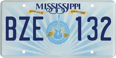 MS license plate BZE132