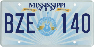 MS license plate BZE140
