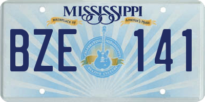 MS license plate BZE141