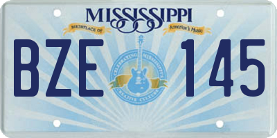 MS license plate BZE145
