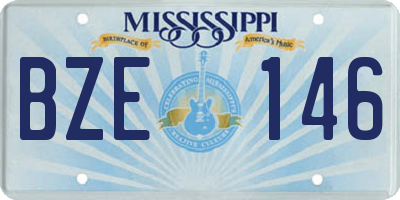 MS license plate BZE146