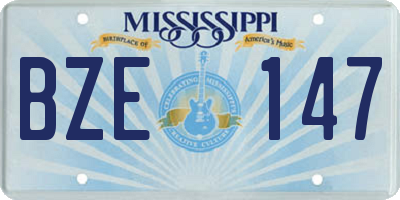 MS license plate BZE147
