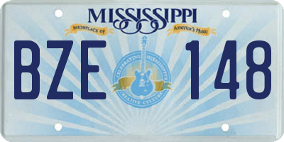 MS license plate BZE148