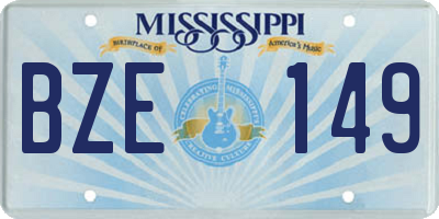 MS license plate BZE149