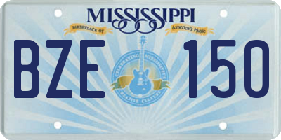 MS license plate BZE150