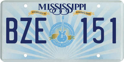 MS license plate BZE151