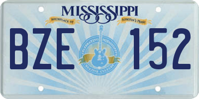 MS license plate BZE152