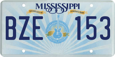 MS license plate BZE153