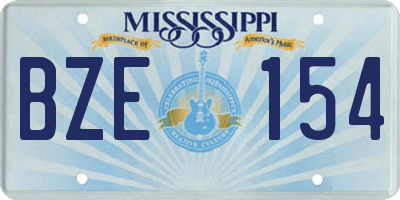 MS license plate BZE154