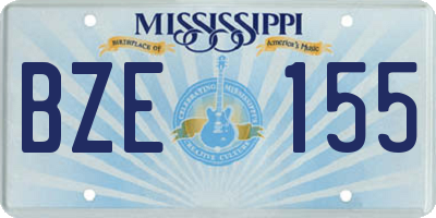 MS license plate BZE155