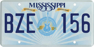 MS license plate BZE156
