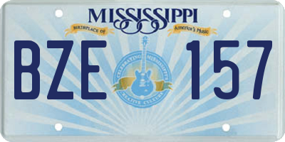 MS license plate BZE157