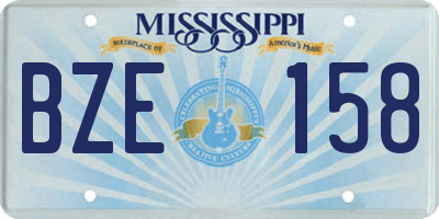 MS license plate BZE158