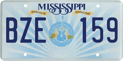 MS license plate BZE159