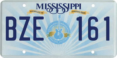 MS license plate BZE161