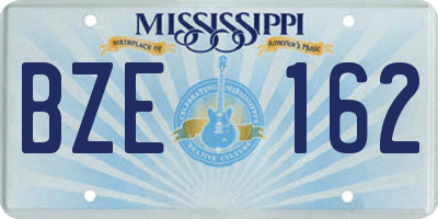 MS license plate BZE162