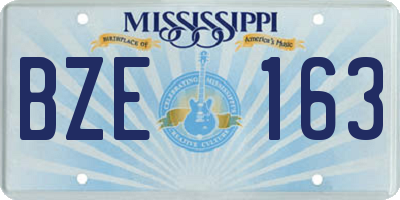 MS license plate BZE163