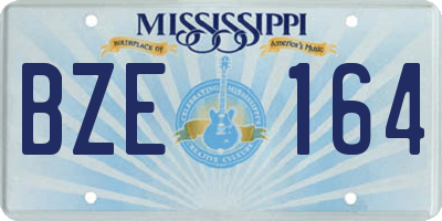 MS license plate BZE164