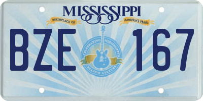 MS license plate BZE167