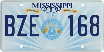 MS license plate BZE168