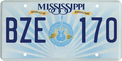 MS license plate BZE170