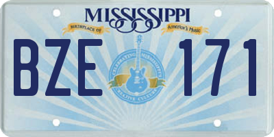 MS license plate BZE171