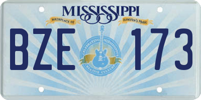 MS license plate BZE173