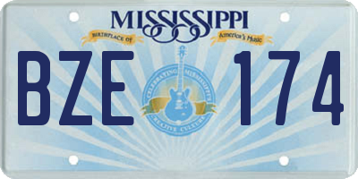 MS license plate BZE174