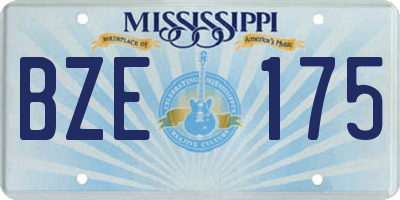 MS license plate BZE175