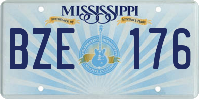 MS license plate BZE176