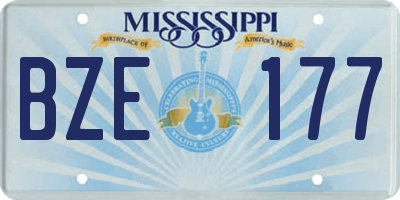 MS license plate BZE177