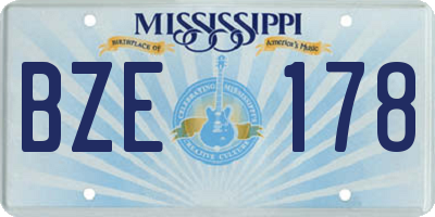 MS license plate BZE178