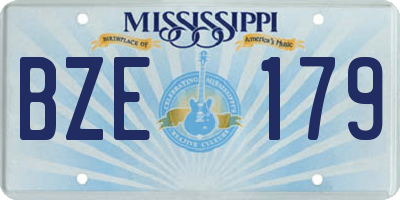 MS license plate BZE179