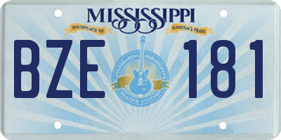 MS license plate BZE181