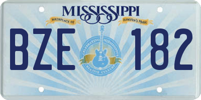MS license plate BZE182