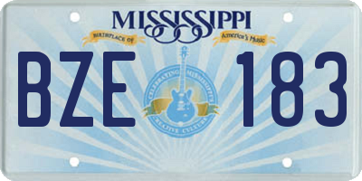MS license plate BZE183