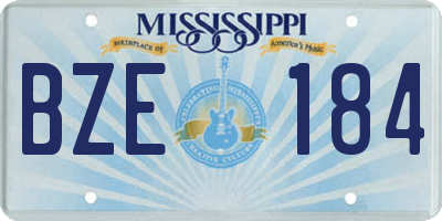 MS license plate BZE184