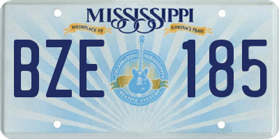 MS license plate BZE185