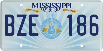 MS license plate BZE186