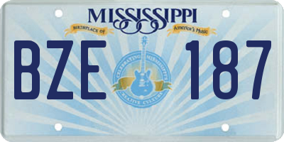 MS license plate BZE187