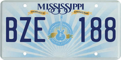 MS license plate BZE188