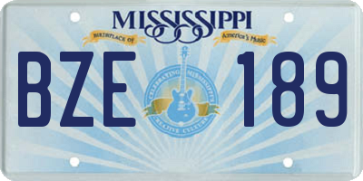 MS license plate BZE189