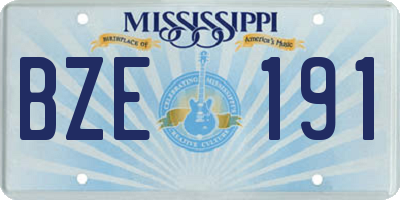 MS license plate BZE191