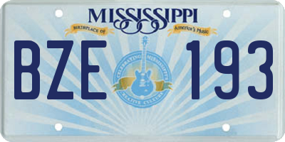 MS license plate BZE193
