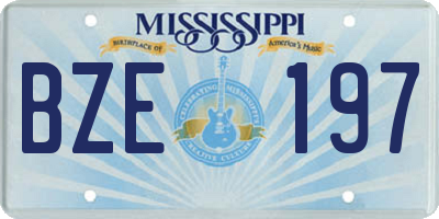 MS license plate BZE197