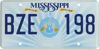 MS license plate BZE198